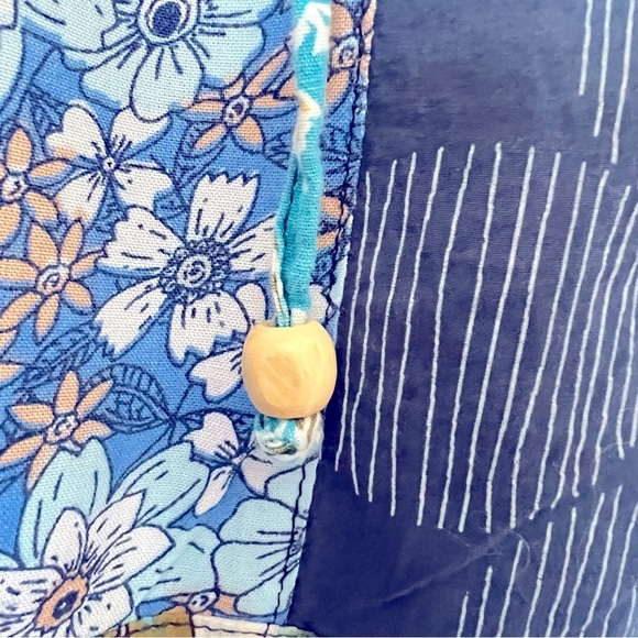 Rahab's Rope Colorful Cotton Patchwork Wide-Leg Baggy Pants Bohemian Summer - Picture 6 of 12